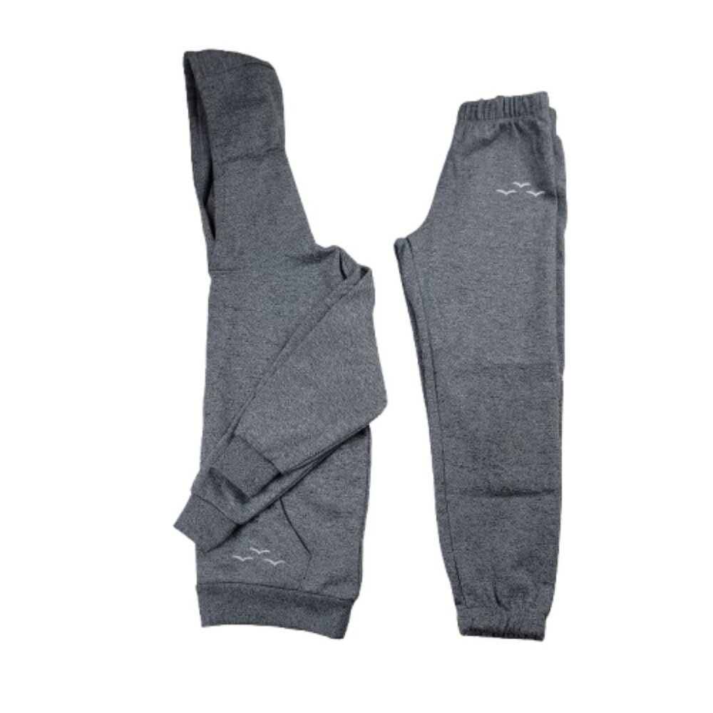 Lazypants Kids Fleece Sweatsuit Gray Hoodie Jogger Set Size 8Y